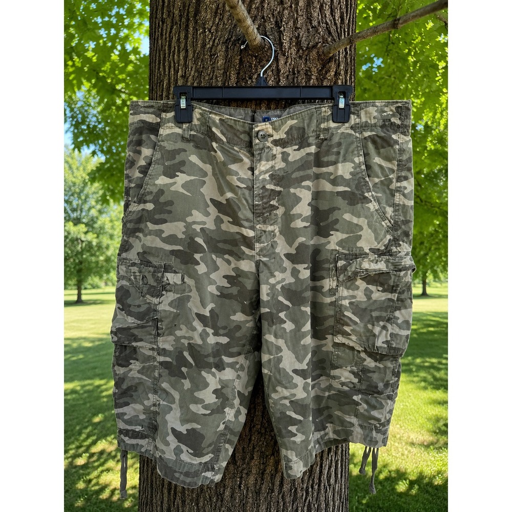 GEORGE Camo Cargo Shorts Men's Size 42‎ Green Military Utility Outdoor Casual